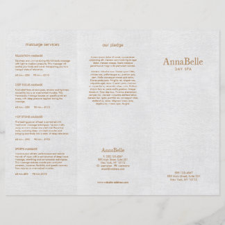 Salon de cheveux en lin gris Spa Brochure TriFold