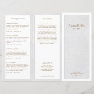 Salon de cheveux en lin gris Spa Brochure TriFold