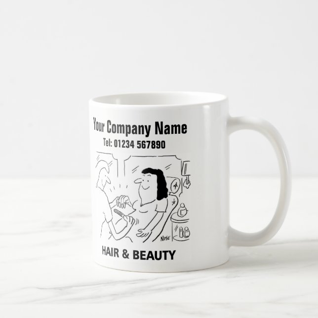 Salon de coiffure et de beauté Cartoon Mug (Droite)