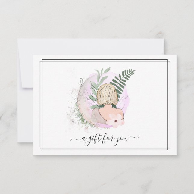 Salon de coiffure Watercolor | Certificat-cadeau (Devant)