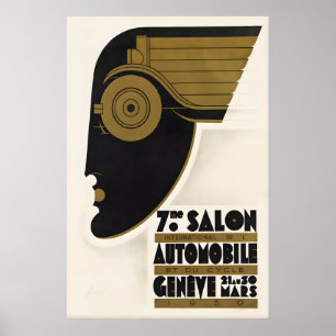 Salon de l'automobile de Genève Affiche vintage de