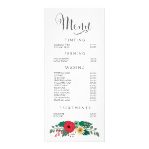 Salon de ongles de cheveux Beauticier Menu Floral 