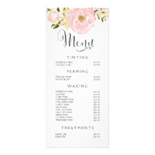 Salon de ongles de cheveux Beauticier Menu Floral 