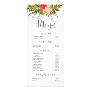 Salon de ongles de cheveux Beauticier Menu Floral 