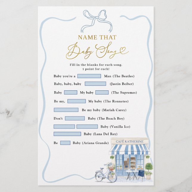 Salon de Thé Coquet Parisien Jeux de Noms de Chans (Devant)