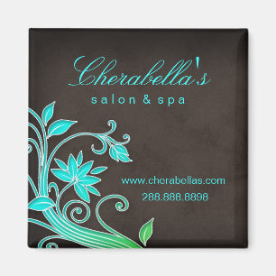 Salon Frigo Magnet Spa Floral tendance bleu vert