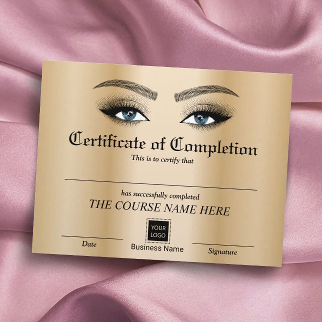 Salon Lashes Brows Certificat d'achèvement (Créateur téléchargé)