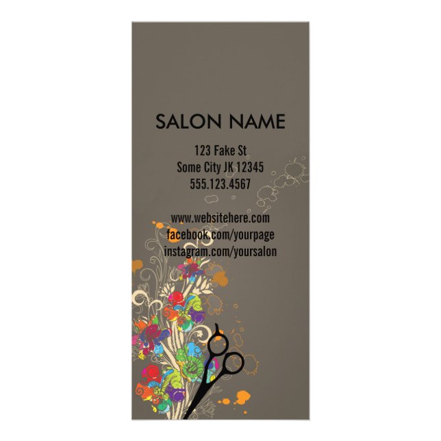 salon moderne menu du service cheveux fleuris colo (Dos)