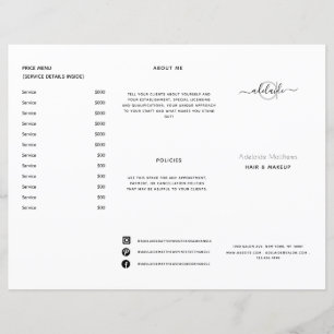 Salon Noir Blanc Moderne Tarifs Menu Service