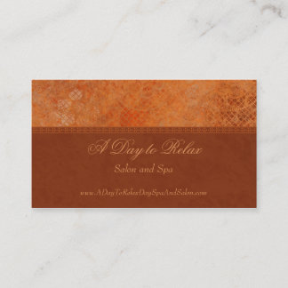Salon orange brûlé tendance spa carte de visite pe