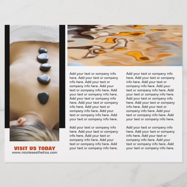 Salon personnalisable et prospectus à trois volets (Devant)