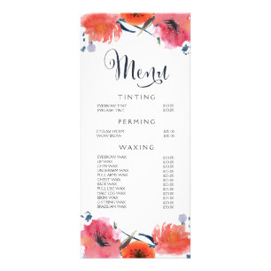 Salon Spa à ongles de cheveux Beauticier Menu Tari