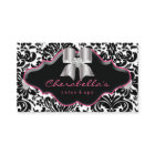Salon Spa Bijoux Carte de visite rose Damask Bow