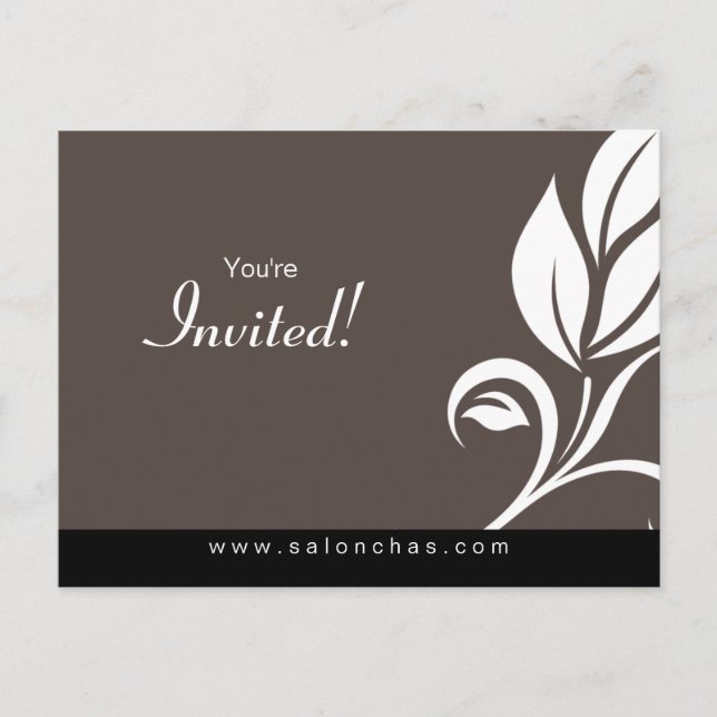 Salon Spa Floral Leaf Carte postale Invitation tau (Devant)