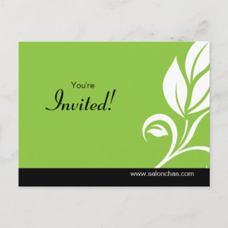 Salon Spa Floral Leaf Carte postale vert d'invitat