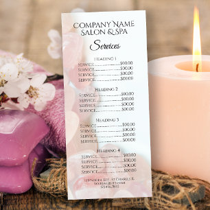 Salon Spa Rose Quartz Menu Service Service