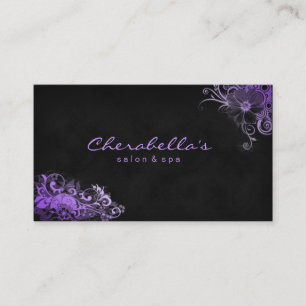 Salon tendance Spa Floral Carte de visite violet 