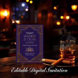Salon Whisky & Cigare Invitation Art Déco des ann