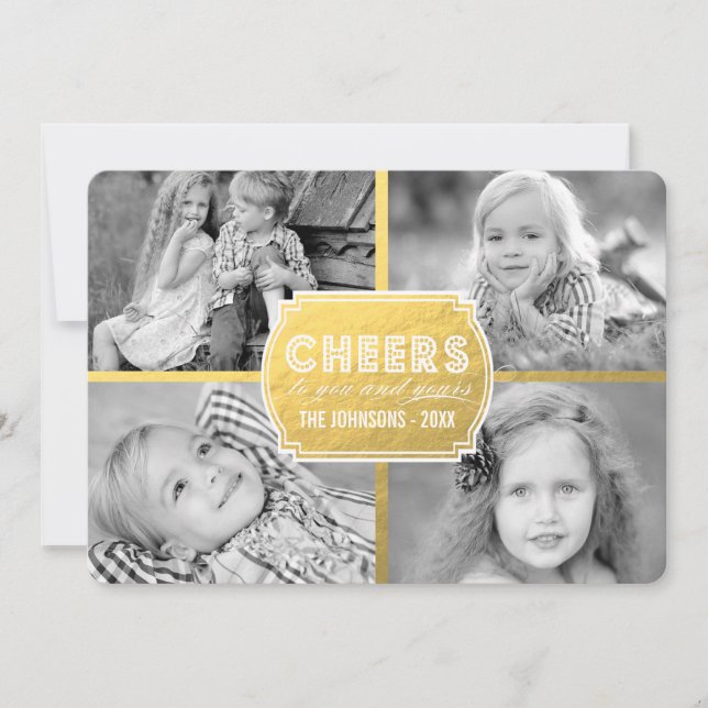 Salons Gold Collage | Carte photo de vacances (Devant)