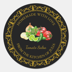 Salsa de tomate maison vintage Étiquette l Noir