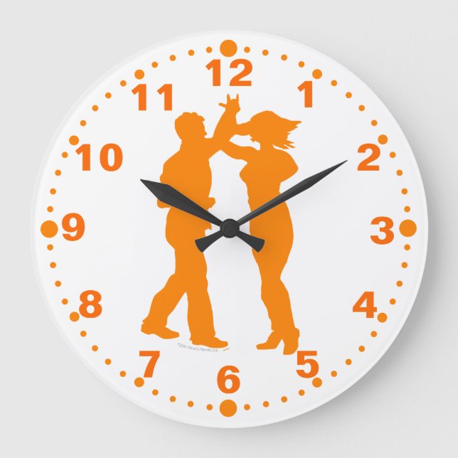 Salsa Latina Danse Spin Horloge Mur Avec Minutes (Recto)
