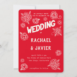 Salsa Rose wedding invitation