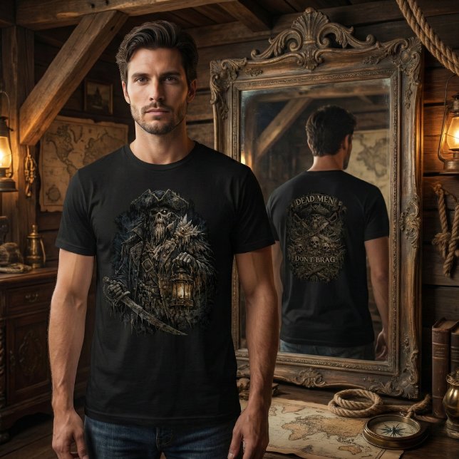 Salt-Cursed Captain T-Shirt – Dead Men Don’t Brag (Créateur téléchargé)