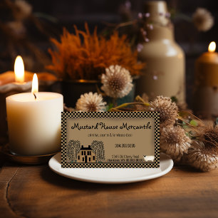 Saltbox House Mustard Carte de visite Rustique Kra