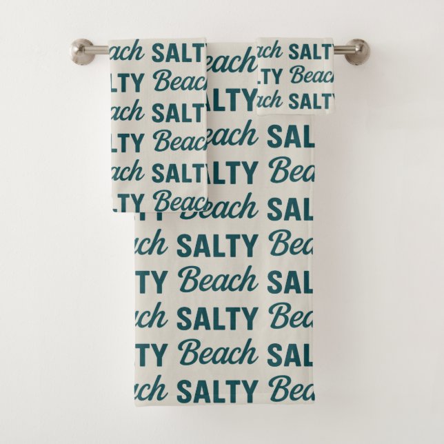 Salty Beach Teal Sand Coastal Beach Decor Graphic (En situation)