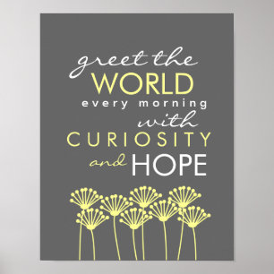 Saluez le monde avec Curiosity & Hope Cote Poster