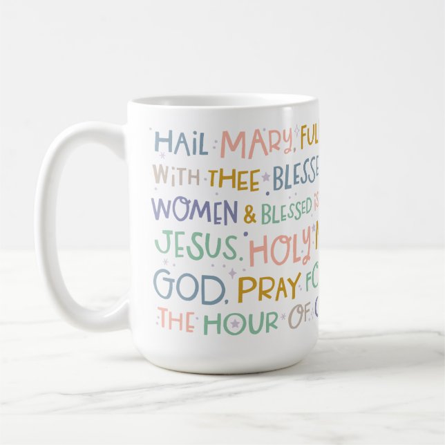 Saluez Mary Prayer Mug | Mug de café catholique (Gauche)
