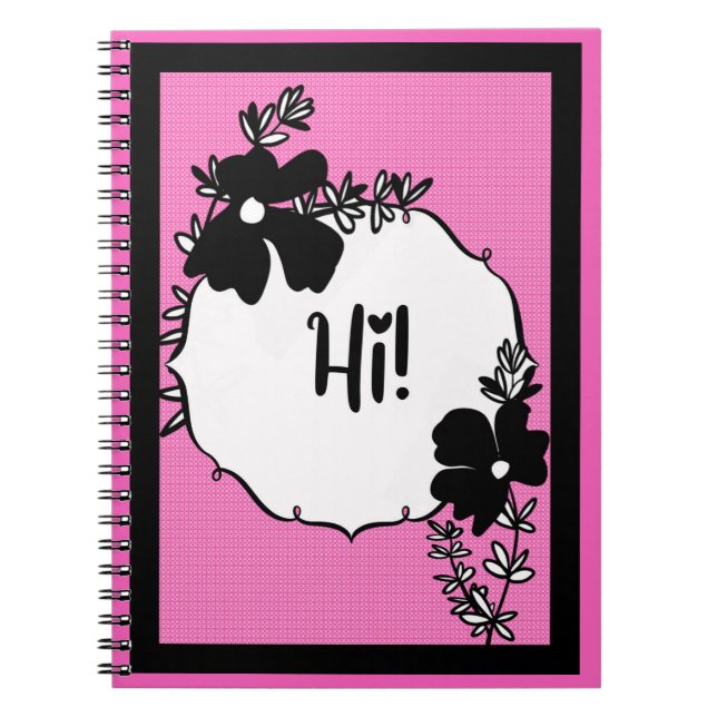 Salut ! – Cahier Floral Lumineux Hello (Devant)