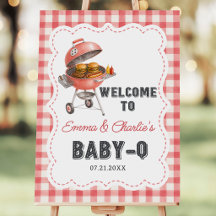 Salut de Baby Shower BBQ Burger Gingham Rouge
