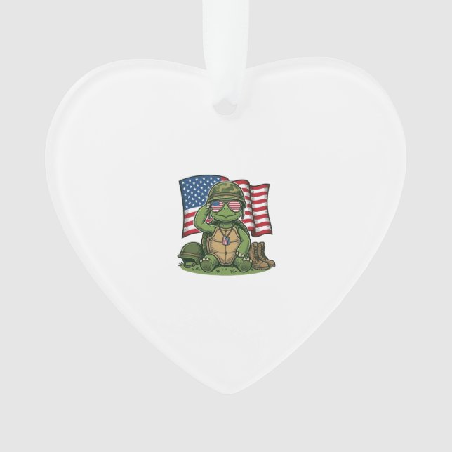Salut de tortue patriotique Vector Design_1 (devant)
