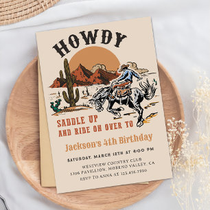 Salut ! Occidental Rodeo Cowboy Invitation d'anniv