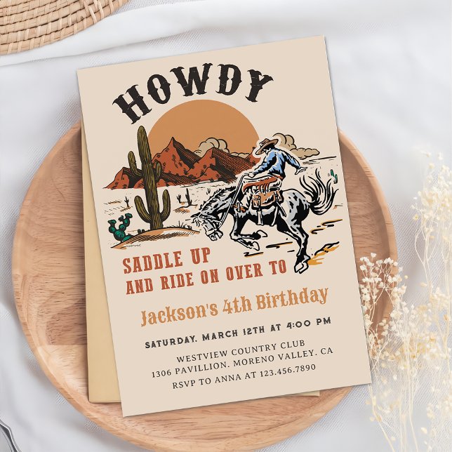 Salut ! Occidental Rodeo Cowboy Invitation d'anniv (Créateur téléchargé)
