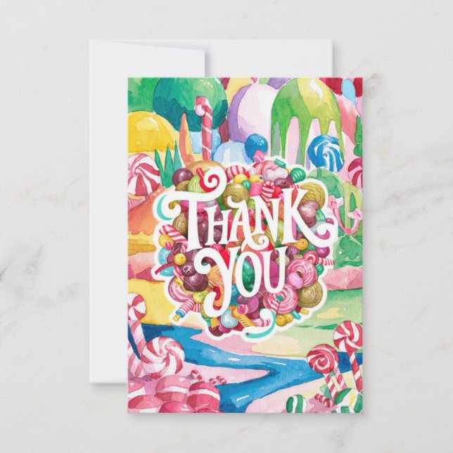 Salutation Candy Candyland carte de remerciements (Devant)