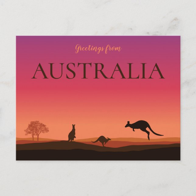 Salutation de Austrailia Carte postale Kangaroos (Devant)