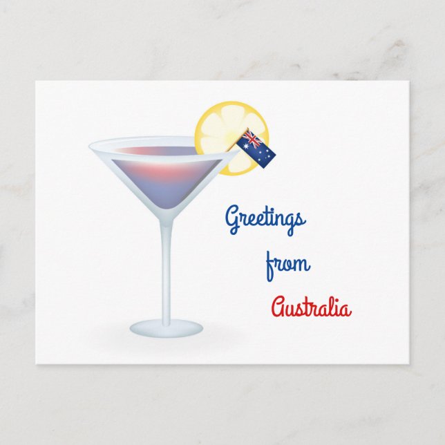Salutation De L'Australie Cocktail Carte Vacances (Devant)
