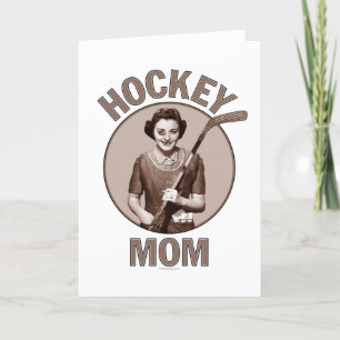 Salutation de maman de hockey et cartes pour notes