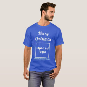 Salutation de Noël d'affaires sur le T-shirt bleu 