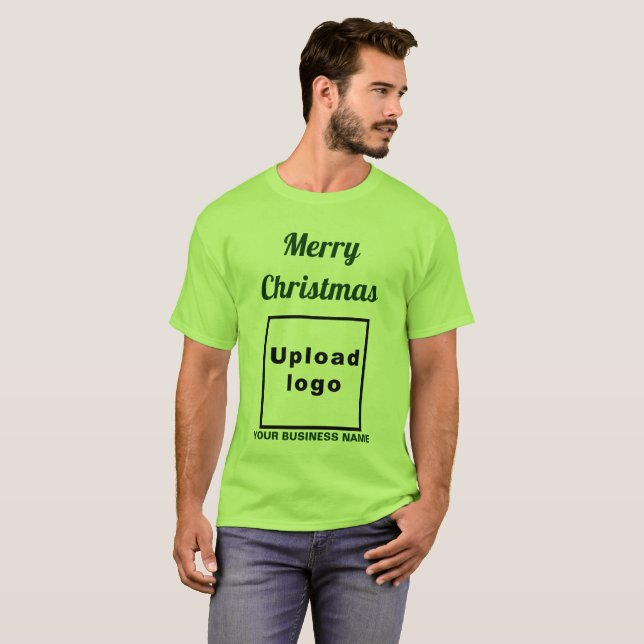 Salutation de Noël d'affaires sur le T-shirt vert  (Devant entier)