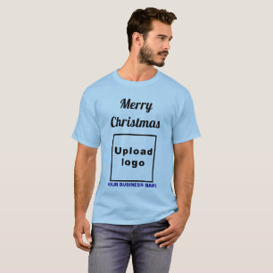 Salutation de Noël d'affaires sur T-shirt bleu cla