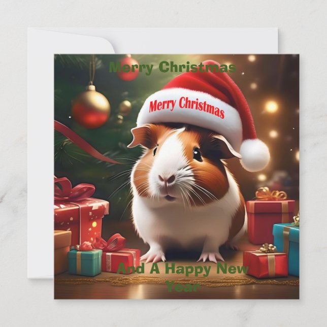 Salutation de porc de la Guinée de Noël, carte (Devant)
