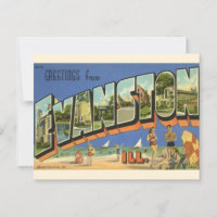 Salutation d'Evanston ILL. Carte postale