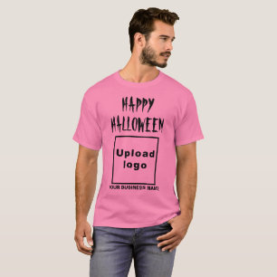 Salutation d'Halloween d'affaires sur T-shirt rose