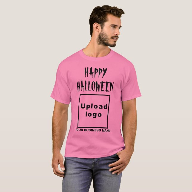 Salutation d'Halloween d'affaires sur T-shirt rose (Devant entier)