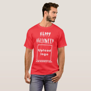 Salutation d'Halloween d'affaires sur T-shirt roug