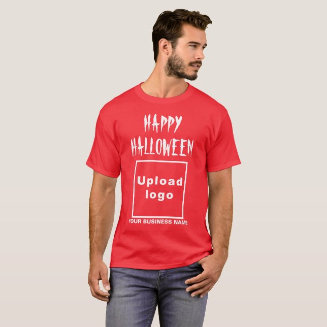 Salutation d'Halloween d'affaires sur T-shirt roug (Devant entier)