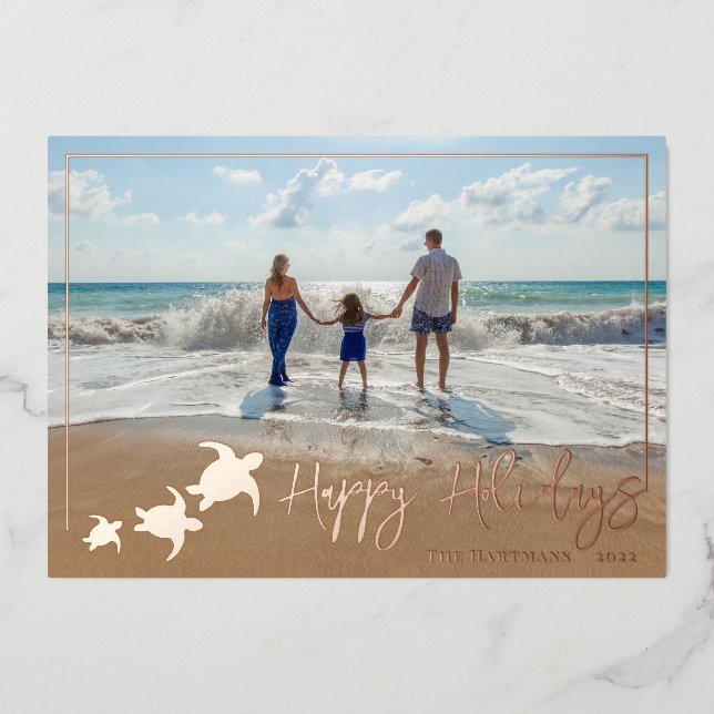 Salutation photo de vacances des tortues de mer (Recto)